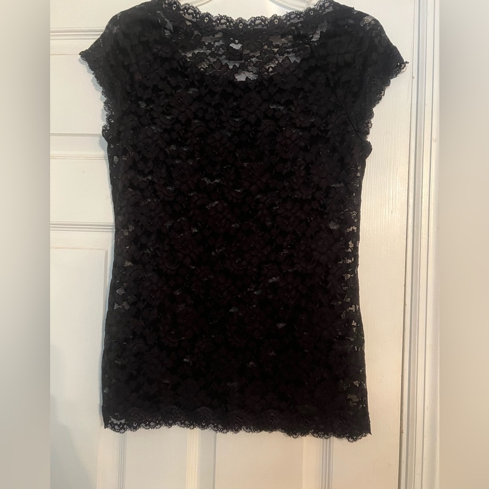 Vintage Moda International Black Lace Blouse